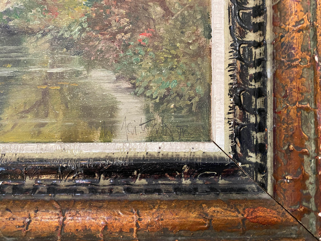 Woodland Stream – Original Czech Landscape Painting, c. 1944