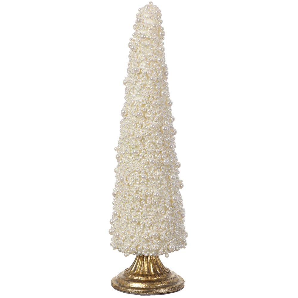 Pearl Beaded Holiday Topiary Tree