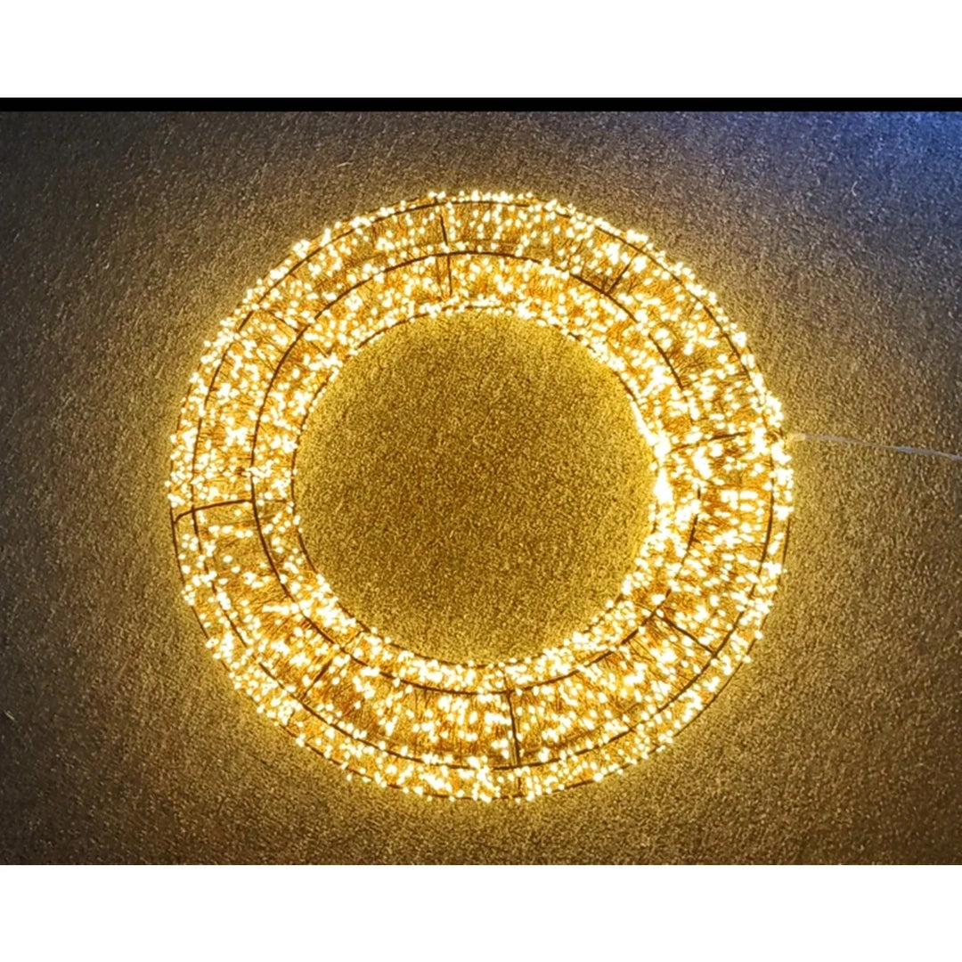 Illuminated Copper Metal Wreath
