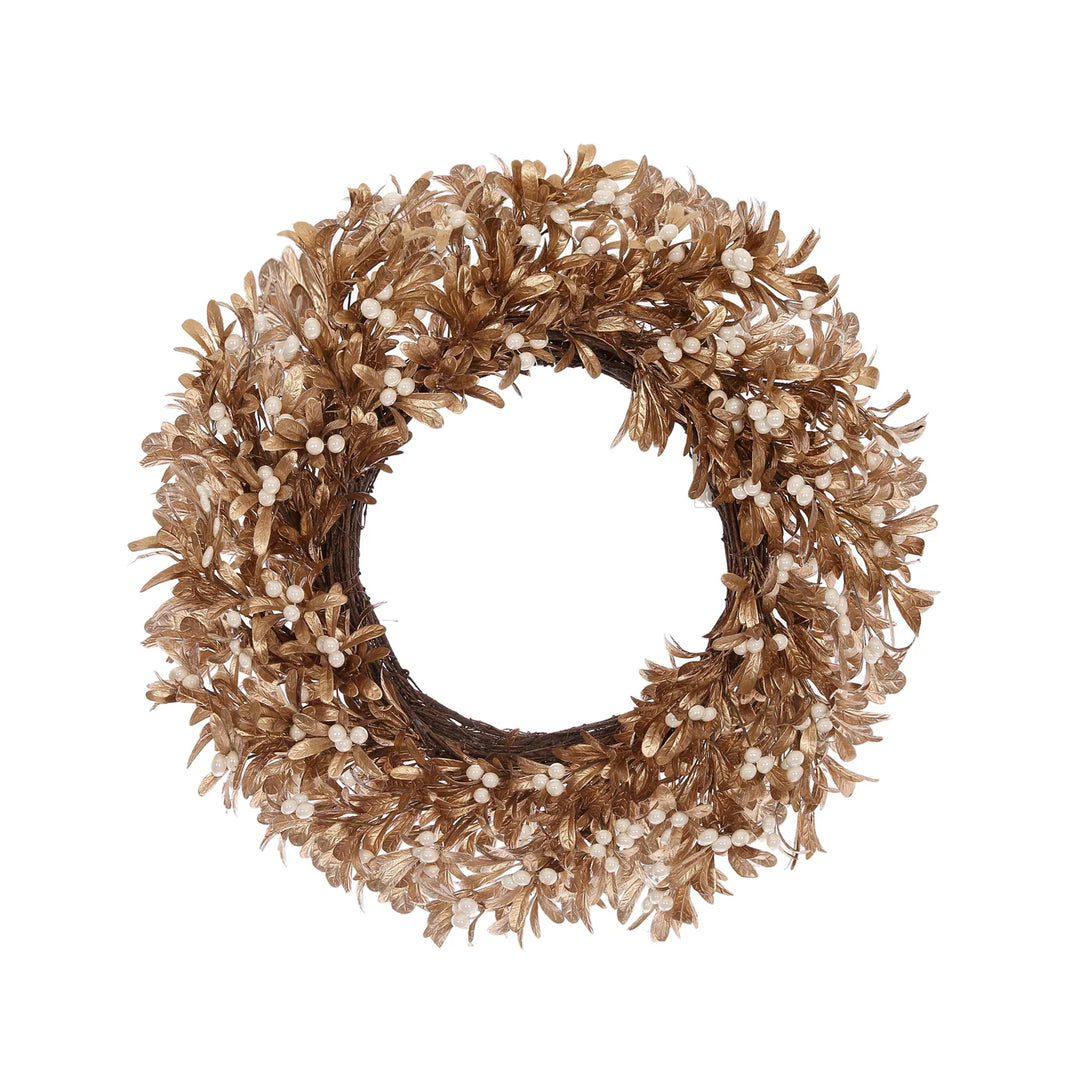 Gold Mistletoe Wreath – 24" Diameter