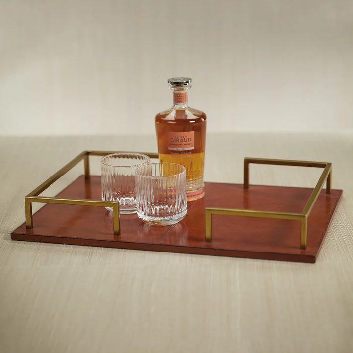 Cognac Leather Bar Tray
