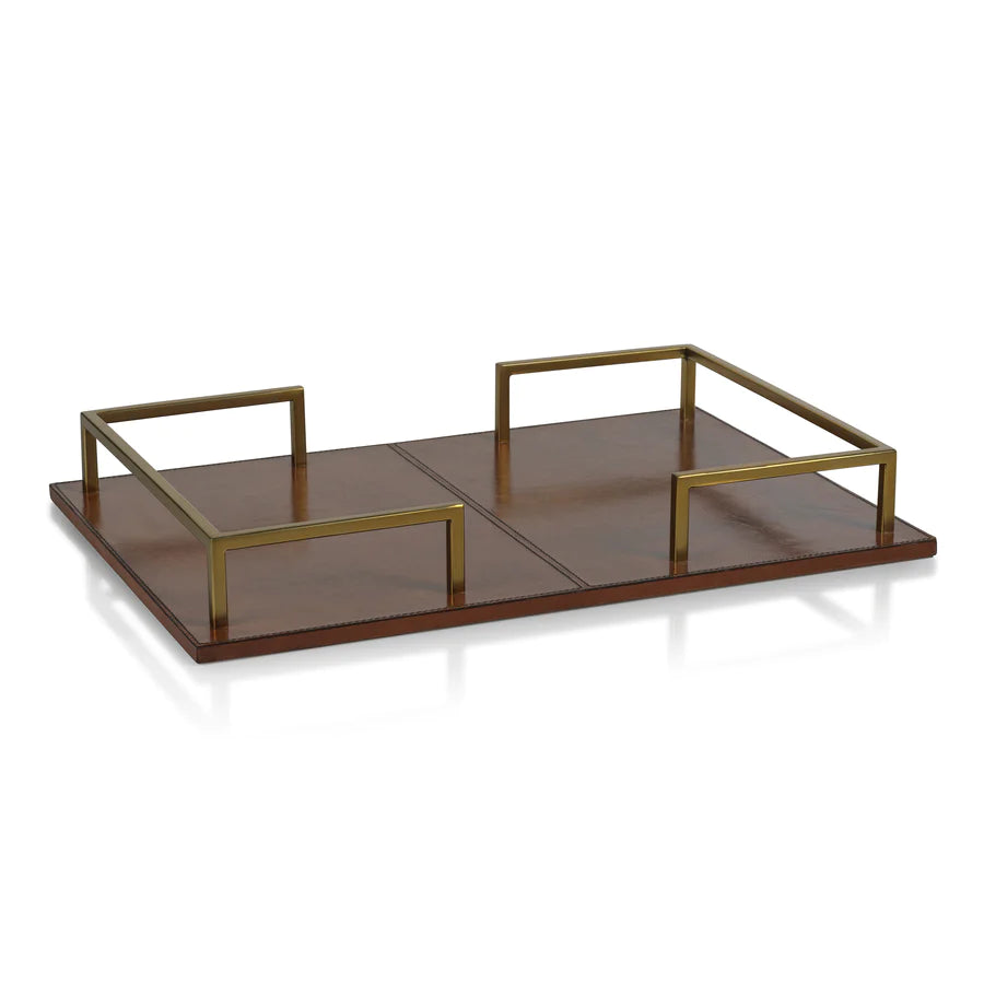 Cognac Leather Bar Tray