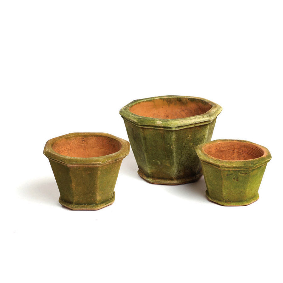 small planter with saucer Octagonal Planter with Saucer – Patina Polished Living