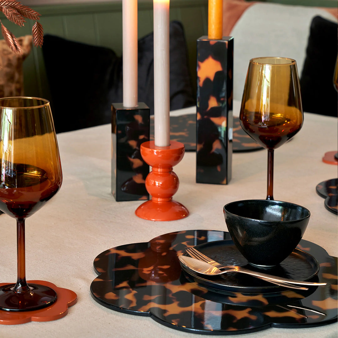 Lacquer Bobbin Candlestick