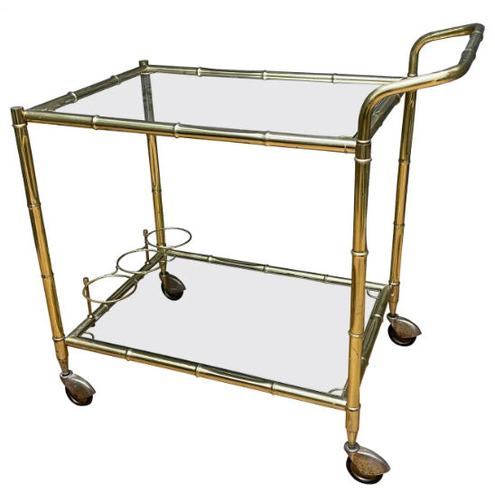 Mid-Century Brass Bar Cart