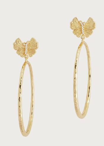 Butterfly Single Hoop Earring
