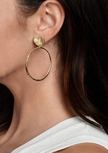 Butterfly Single Hoop Earring