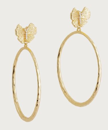 Butterfly Single Hoop Earring