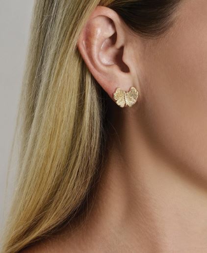 Butterfly Gold Stud Earrings