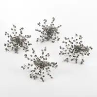 Beaded Silver Napkin Ring, Set of 4