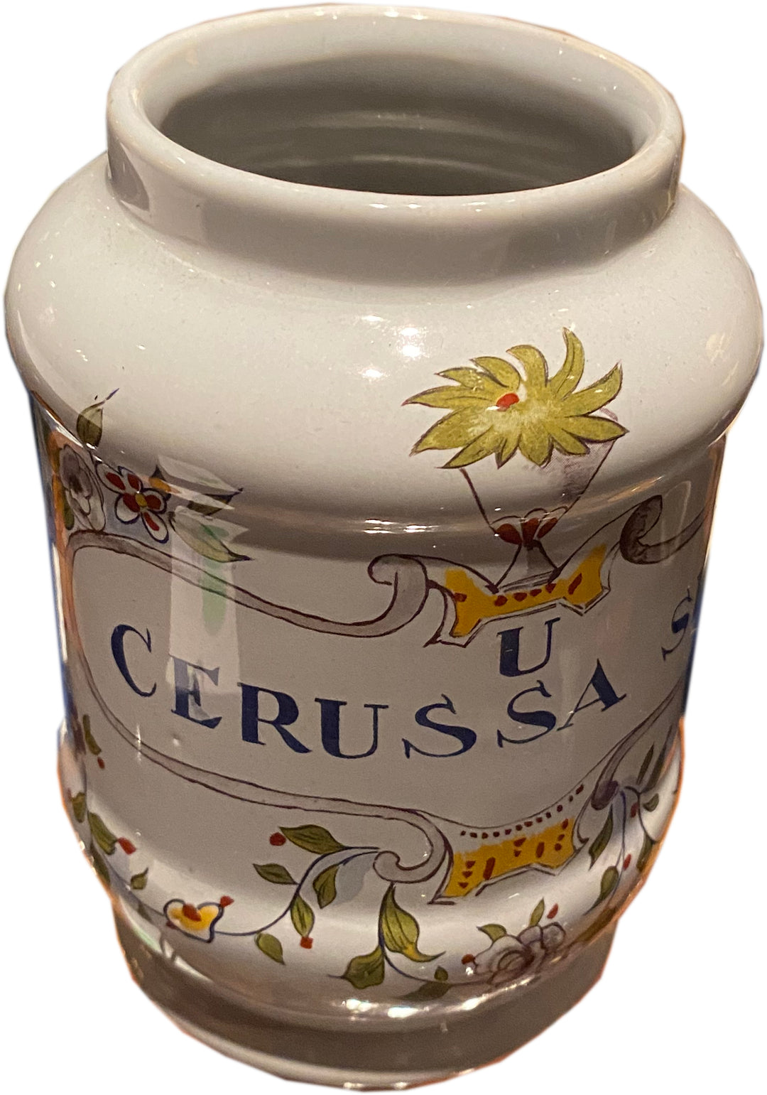 Vintage Faience Apothecary Jar