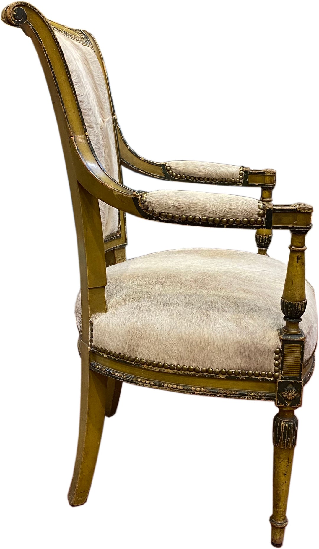 Vintage Neo-Classic Arm Chair in Hide