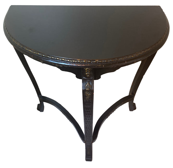 Vintage Painted Demi-Lune Console Table