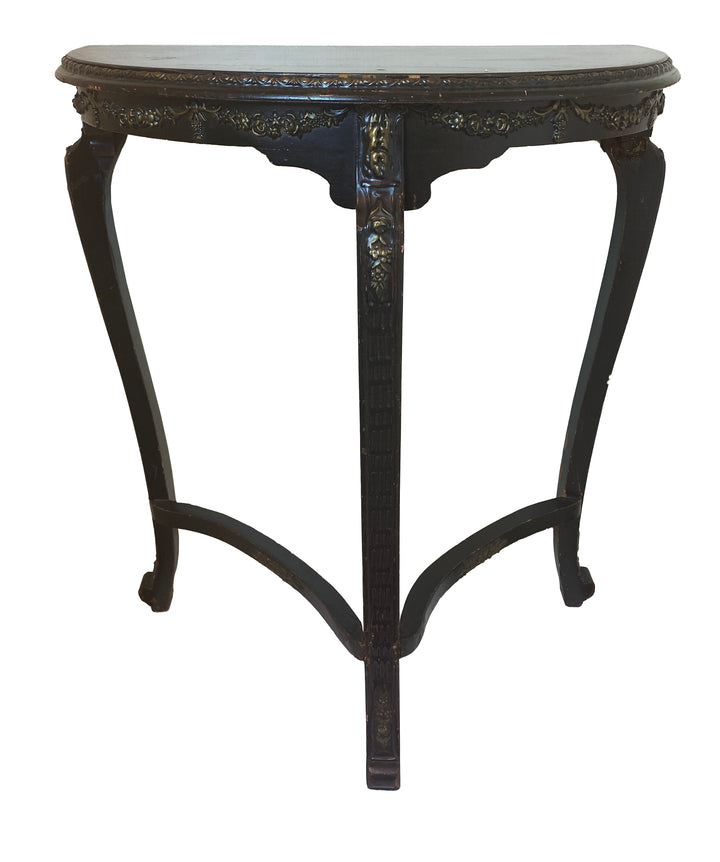 Vintage Painted Demi-Lune Console Table