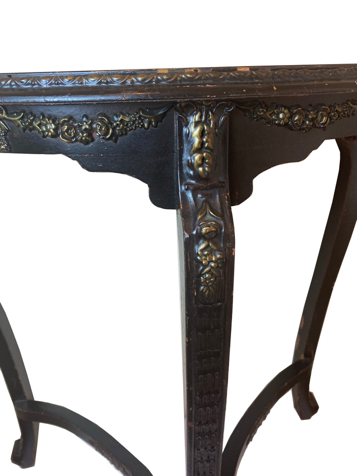 Vintage Painted Demi-Lune Console Table