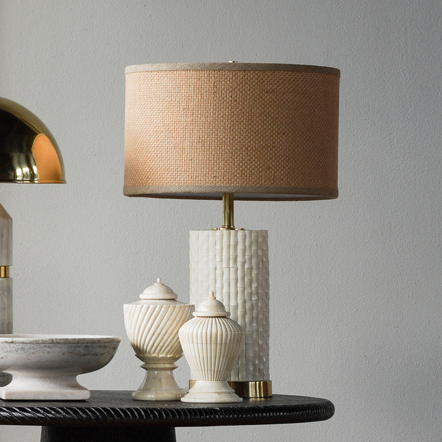 Marble Basketweave Table Lamp