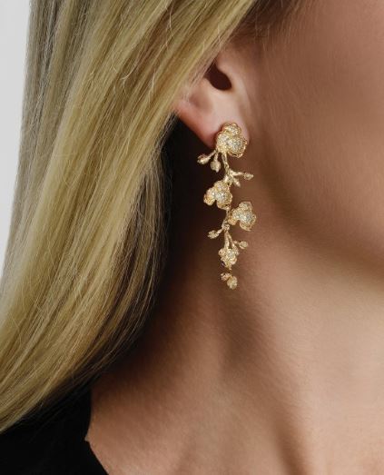 Orchid Pave Dangle Earrings