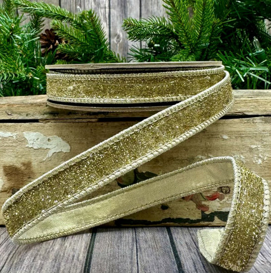 Gold & Silver Metallic Velvet Ribbon – ½" x 10 Yards