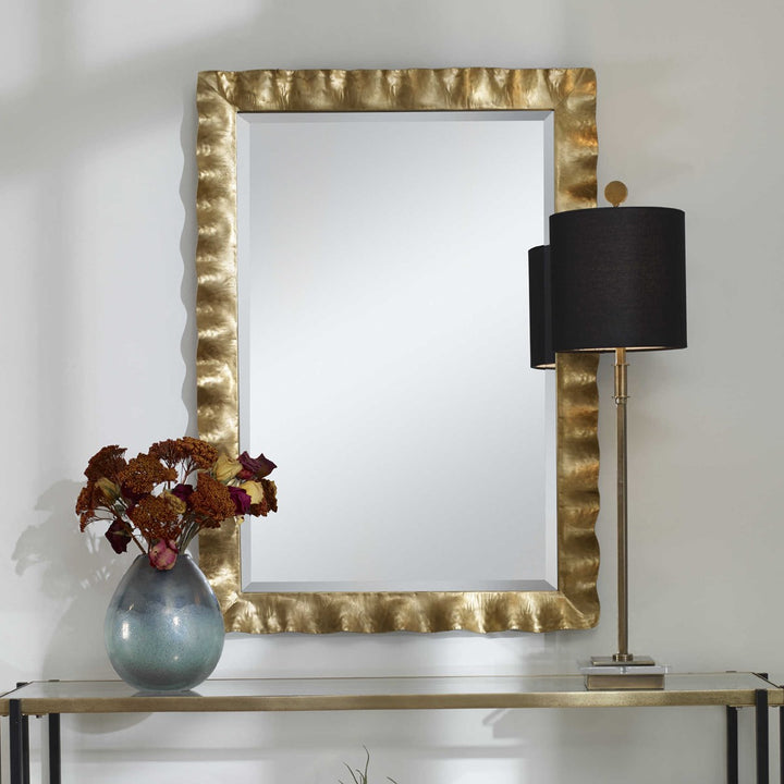 Ruffle Gold Mirror