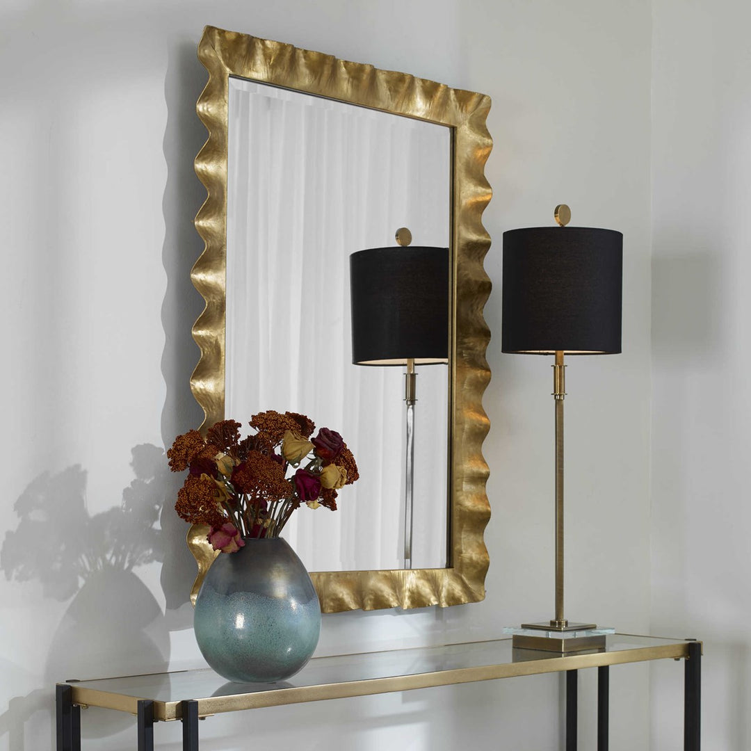 Ruffle Gold Mirror