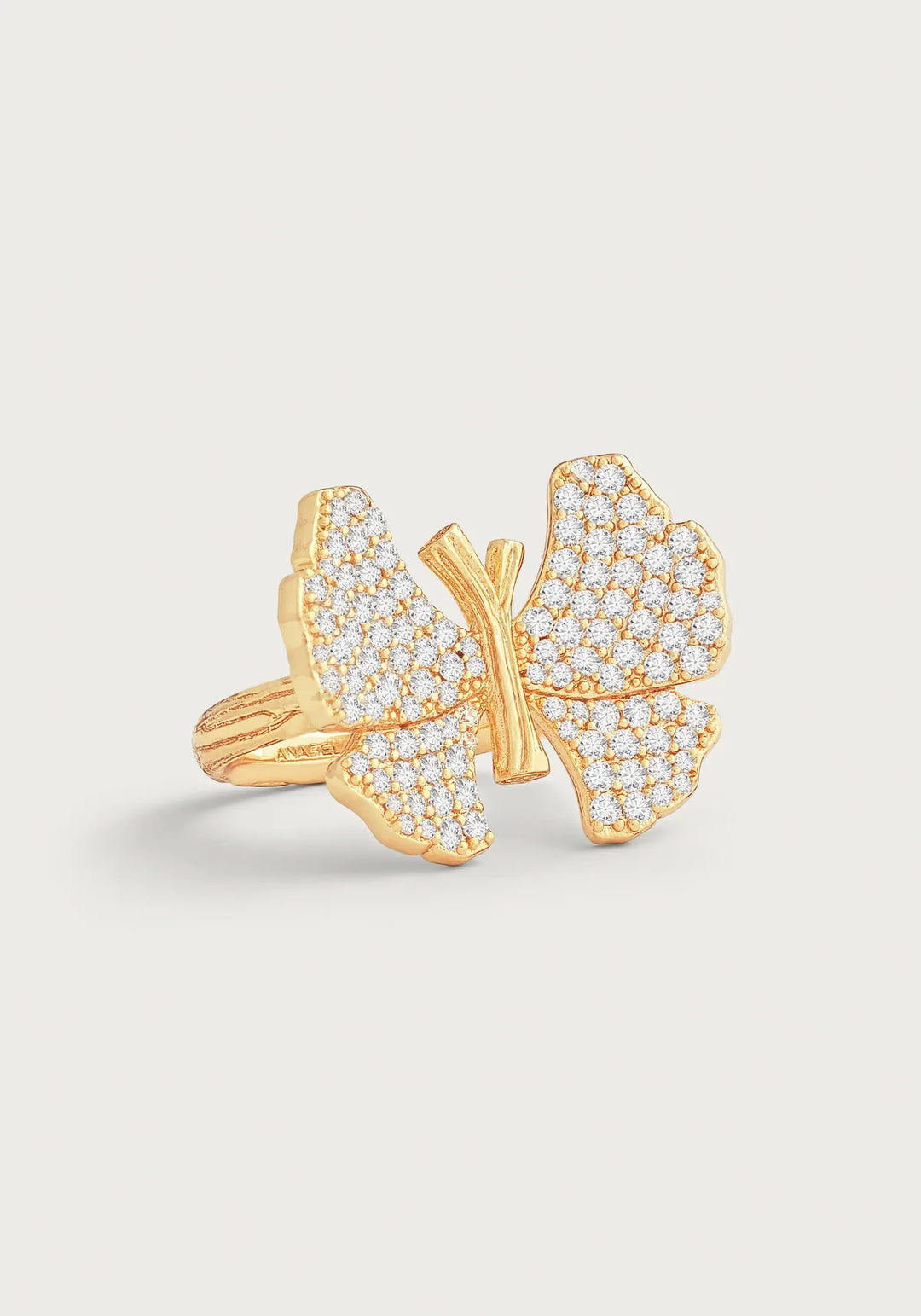 Butterfly White Pave Ring