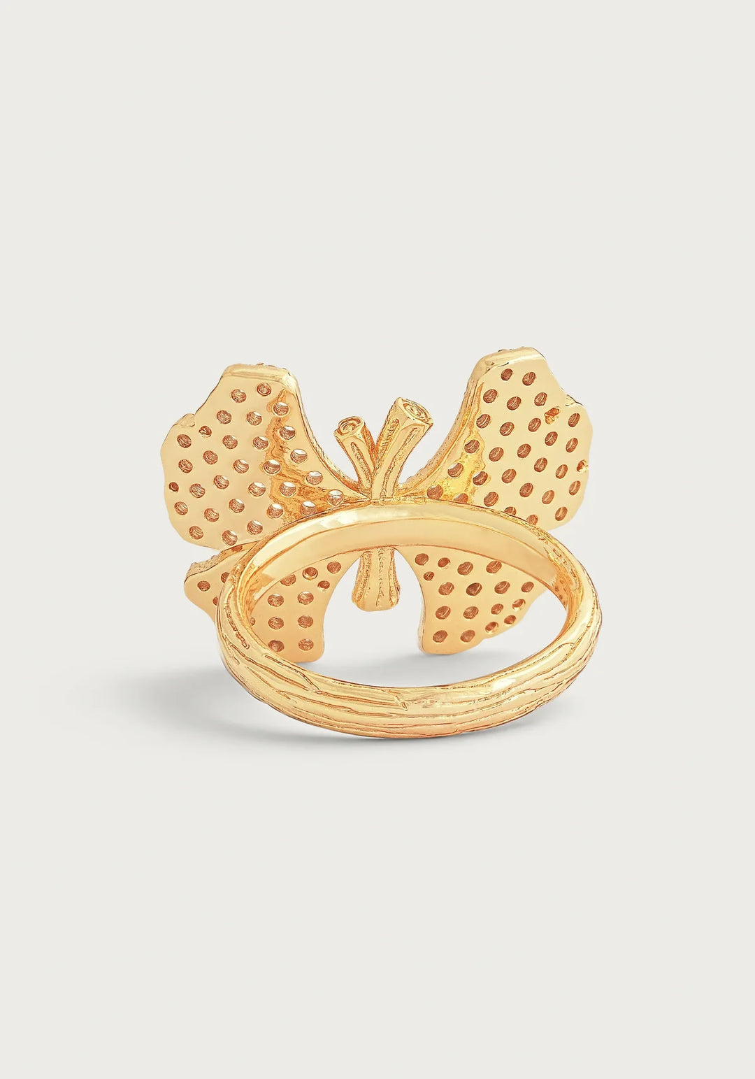 Butterfly White Pave Ring