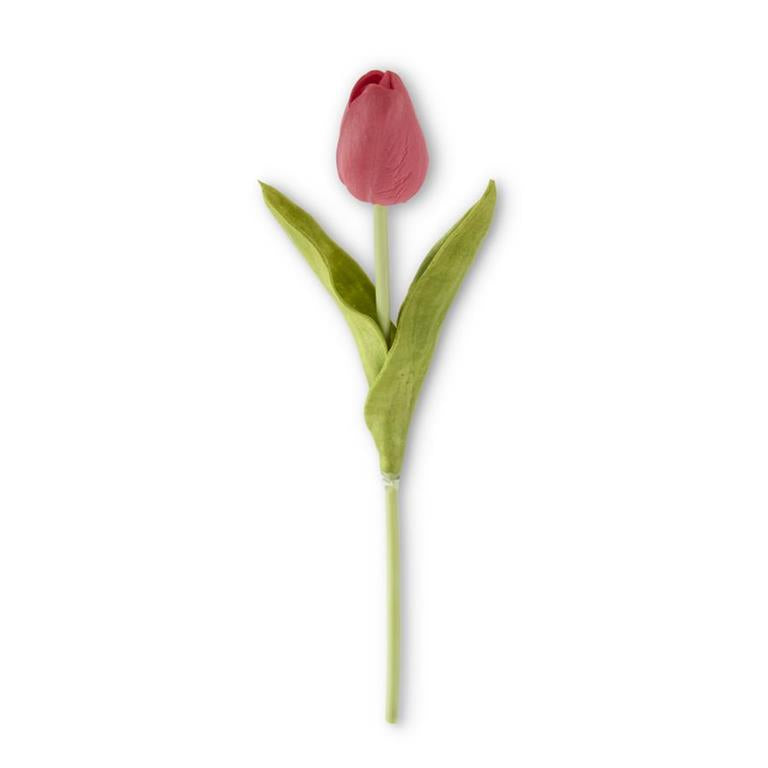 Real Touch Tulip Stem – Red | 10.5"