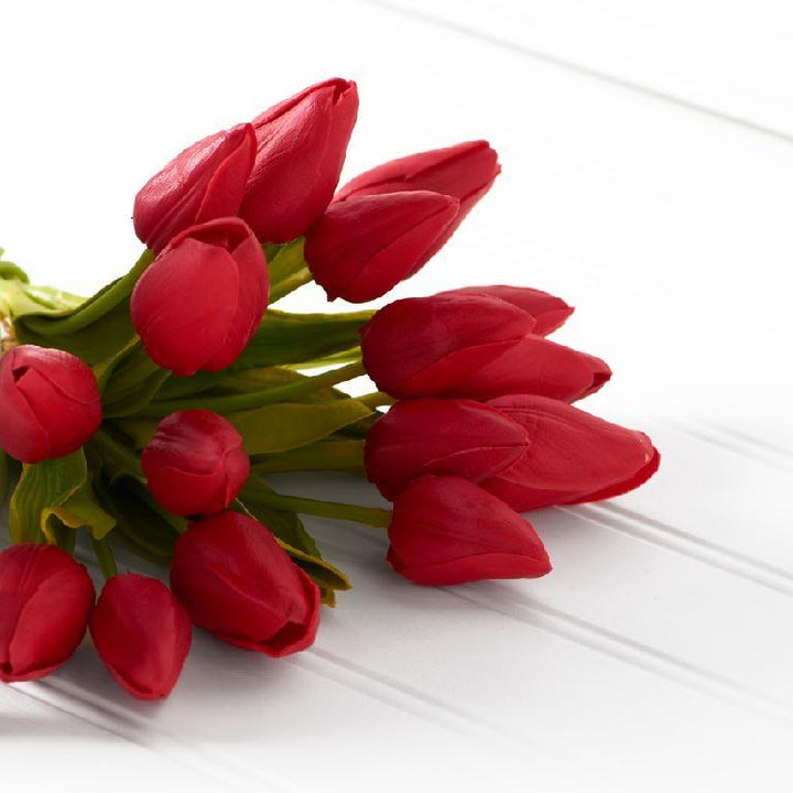Real Touch Tulip Stem – Red | 10.5"