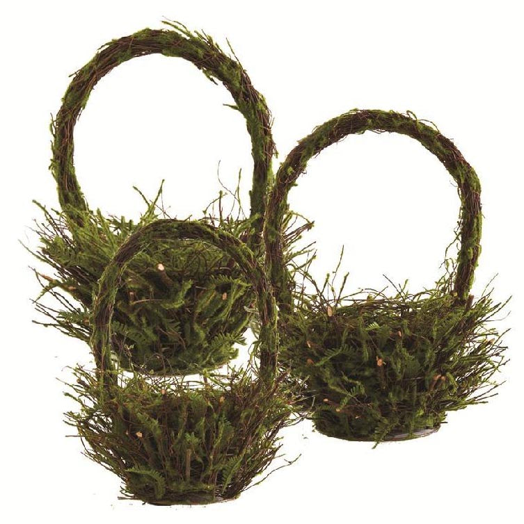 Round Mossy Basket