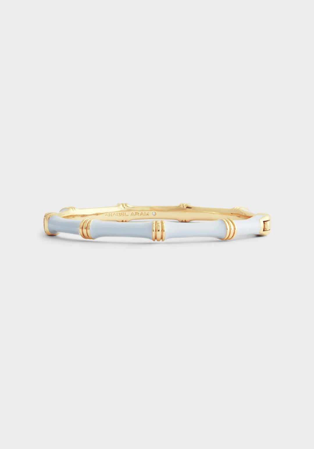 Bamboo Enamel Hinge Bangle - Silver