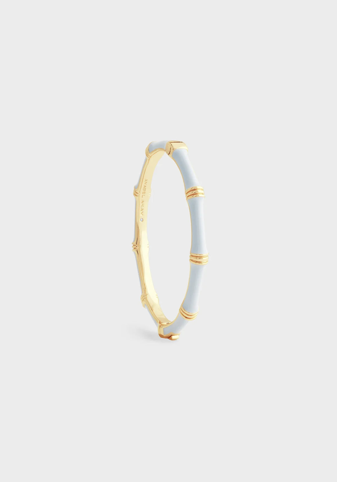 Bamboo Enamel Hinge Bangle - Silver