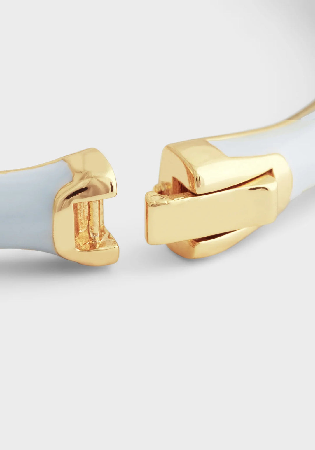 Bamboo Enamel Hinge Bangle - Silver