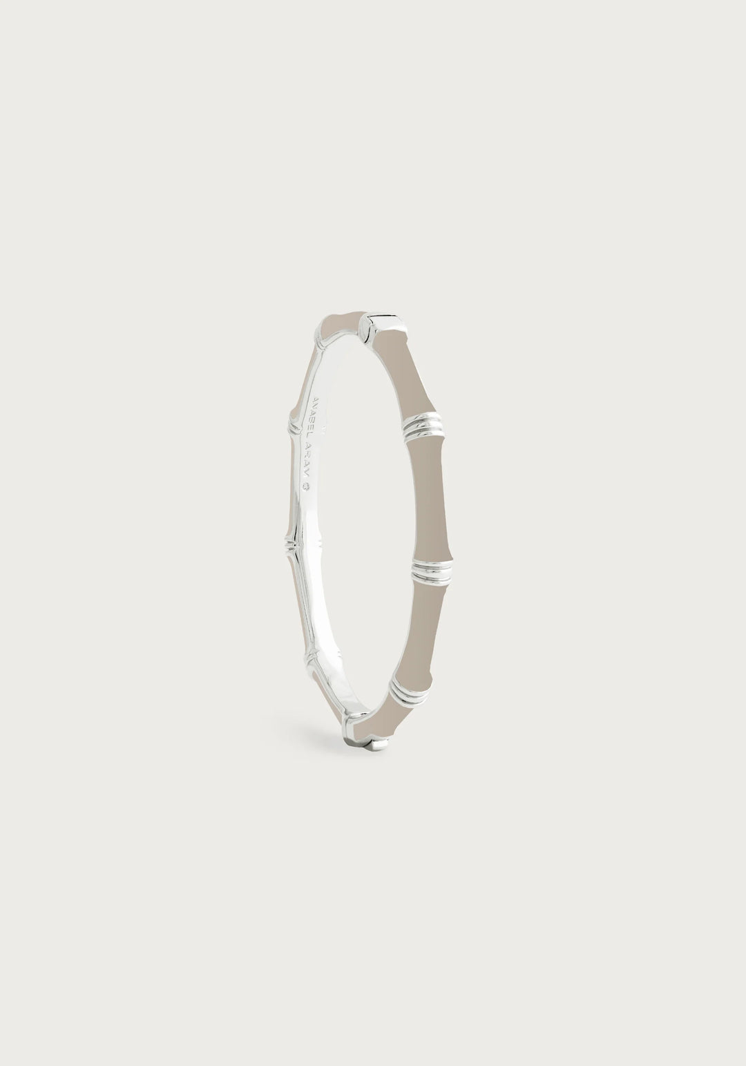 Bamboo Enamel Hinge Bangle - Silver