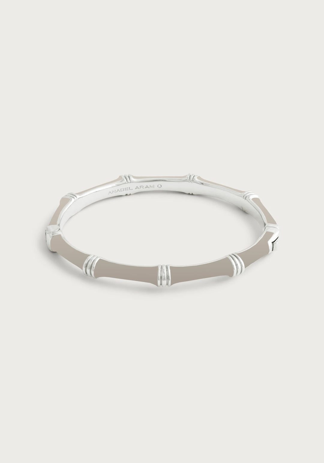 Bamboo Enamel Hinge Bangle - Silver