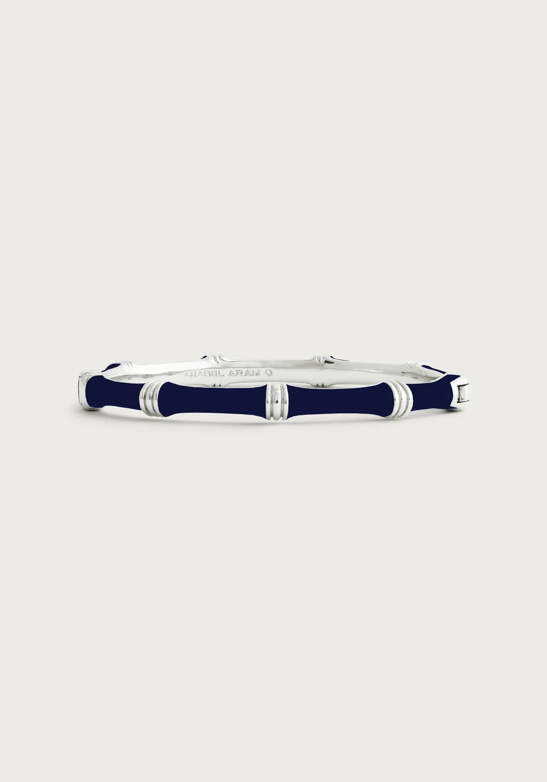 Bamboo Enamel Hinge Bangle - Silver