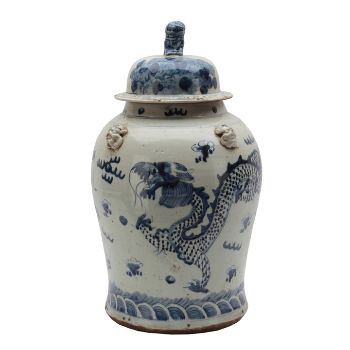 Vintage Temple Jar - Dragon Motif