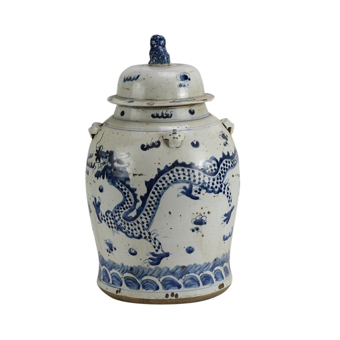 Vintage Temple Jar - Dragon Motif