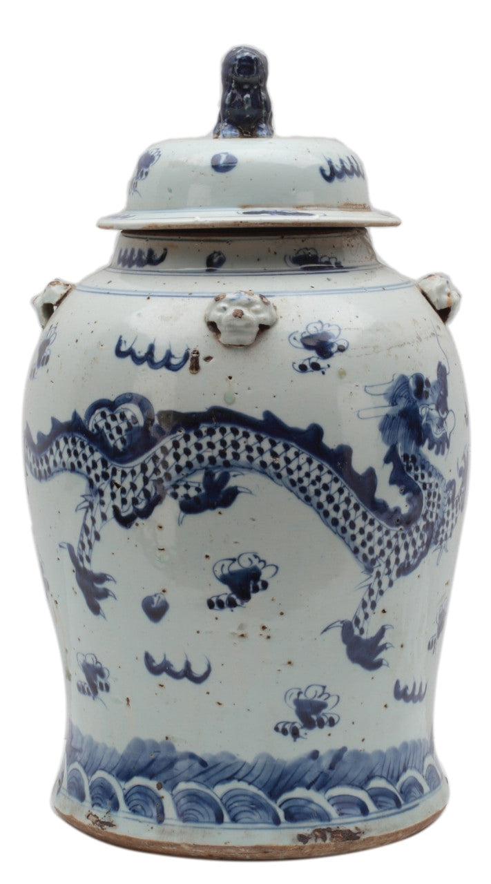 Vintage Temple Jar - Dragon Motif