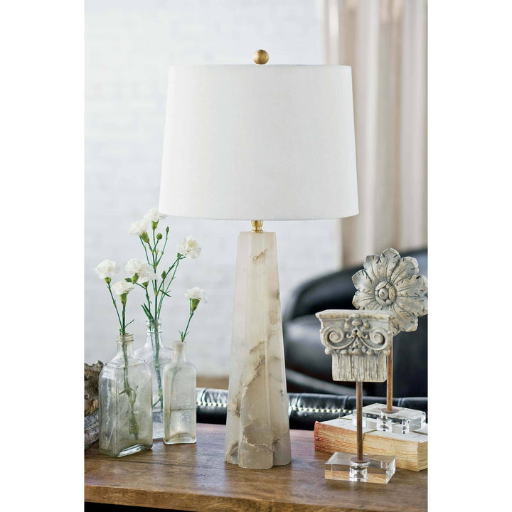 Quatrefoil Alabaster Table Lamp