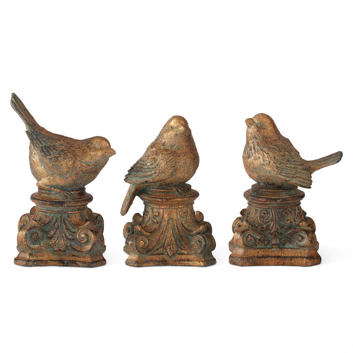 Gold Bird on Scroll Pedestal