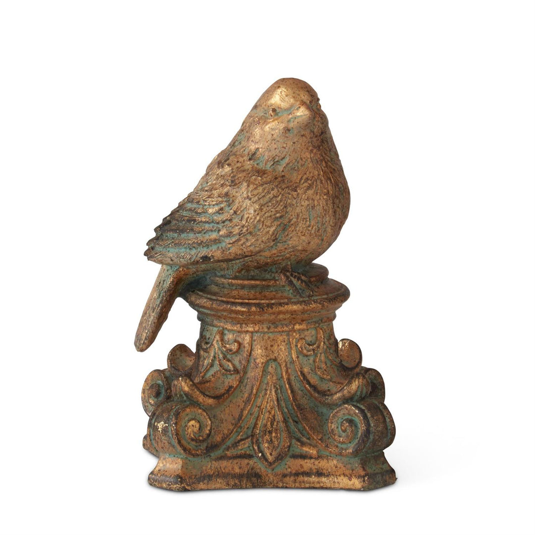 Gold Bird on Scroll Pedestal