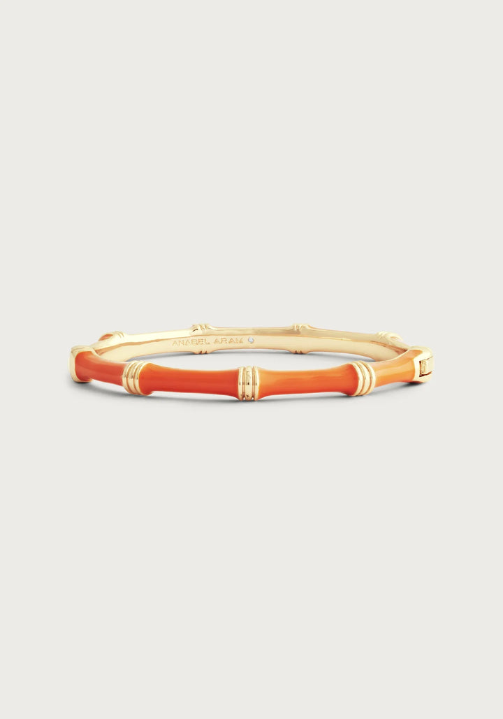 Bamboo Enameled Hinged Bangle