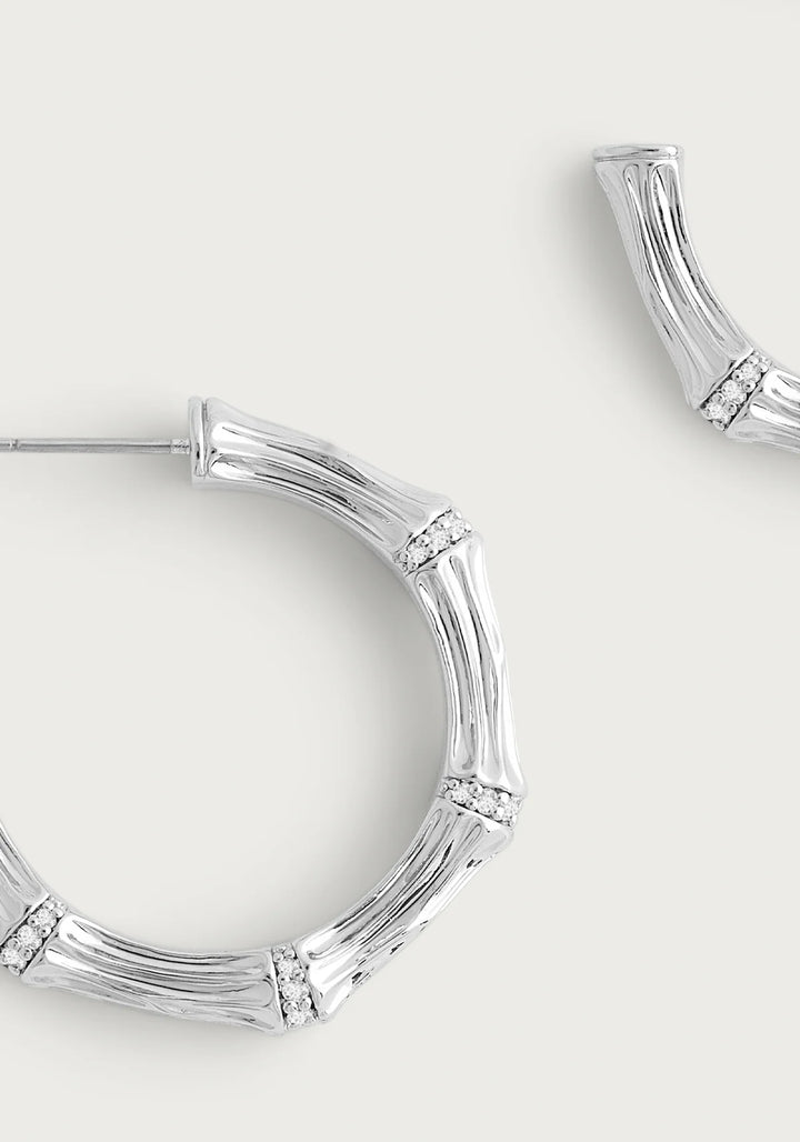 Bamboo Medium Hoop Earrings