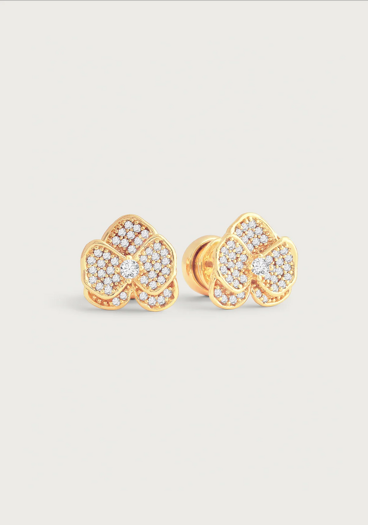 Orchid White Pave Studs