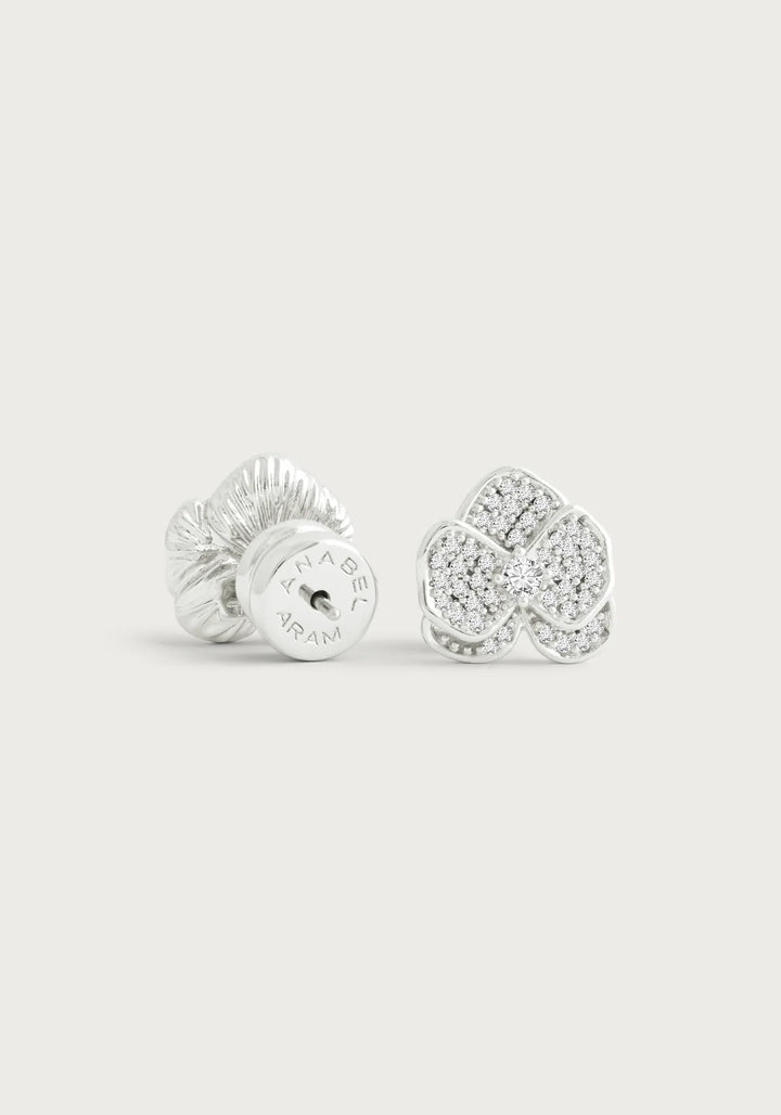 Orchid White Pave Studs