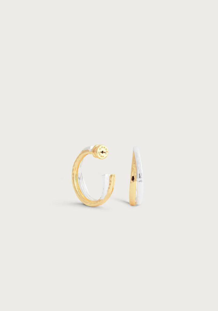 Farrier Mixed Metal Hoop Earrings