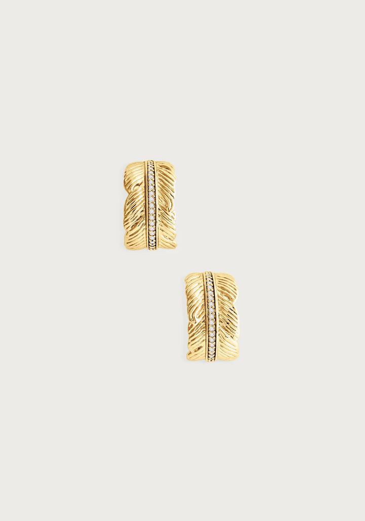 Feather Small Hoop Earrings