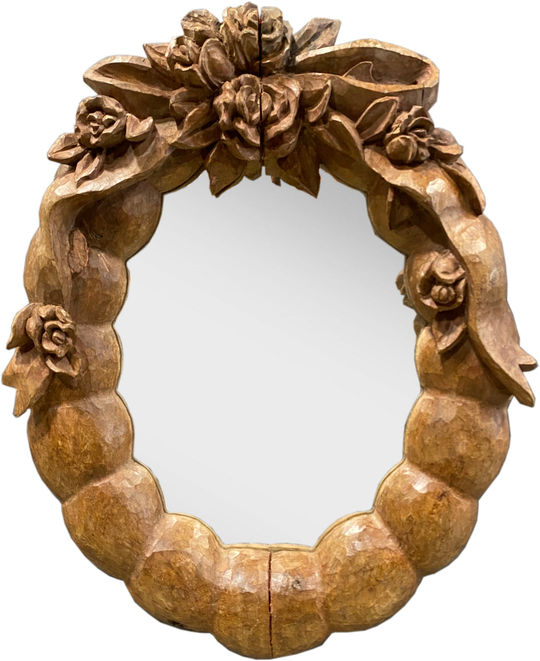 Early 20th Century Carved Wreath Mirror