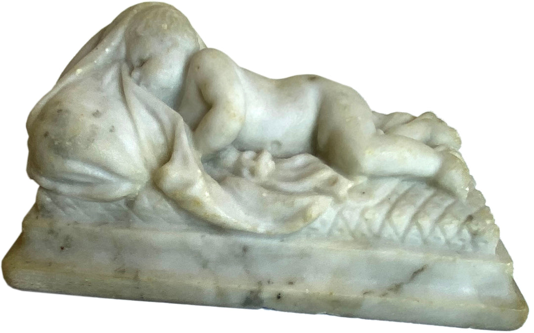 Marble Sleeping Putto Statue
