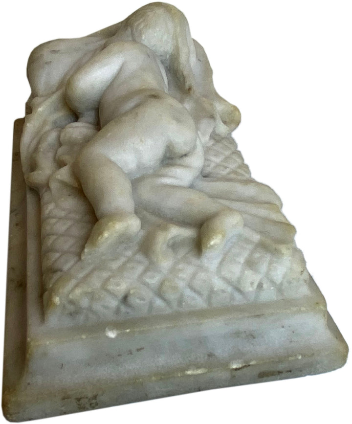 Marble Sleeping Putto Statue